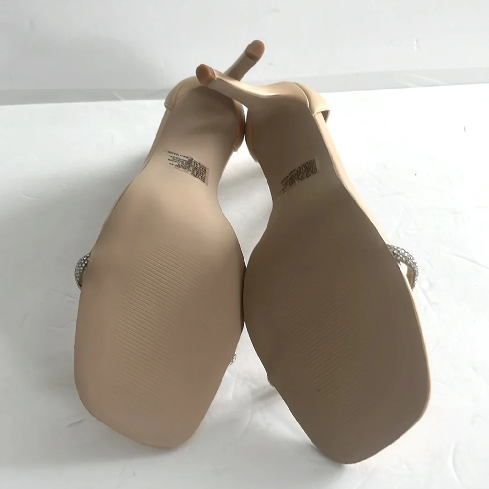 Shoe Dazzle Alexxia Dress Sandals Stiletto Heels with Rhinestone Straps Size 12 - Picture 8 of 9